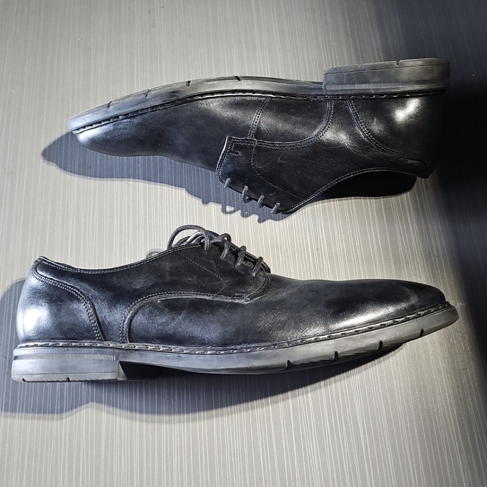 Clarks Men's 9‎ Derby Oxfords Black Leather Lace Up  Medium (D, M) Good PreOwned - Picture 7 of 12